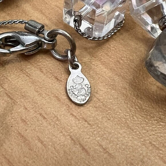 PREMIER DESIGNS Long Silver Tone Ice Crystal Bead Necklace and Bracelet 48" + 3" - Picture 12 of 12